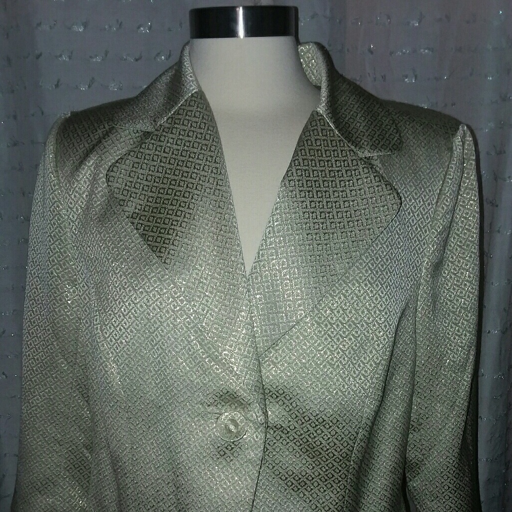 Lane Bryant 14 Blazer Jacket Coat Outerwear Gold Business Office Vintage